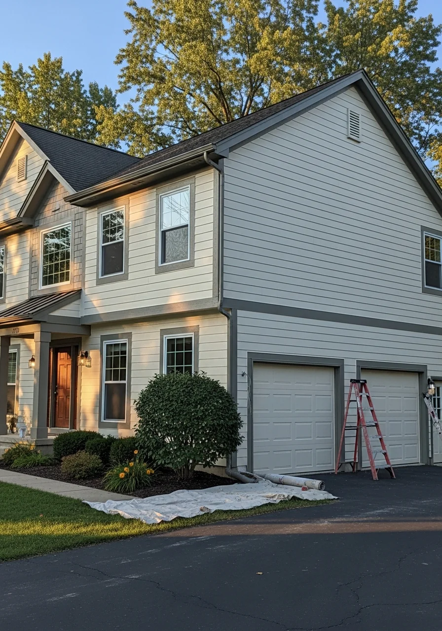A homeowner standing in front of their North Ridgeville property, smiling with confidence.