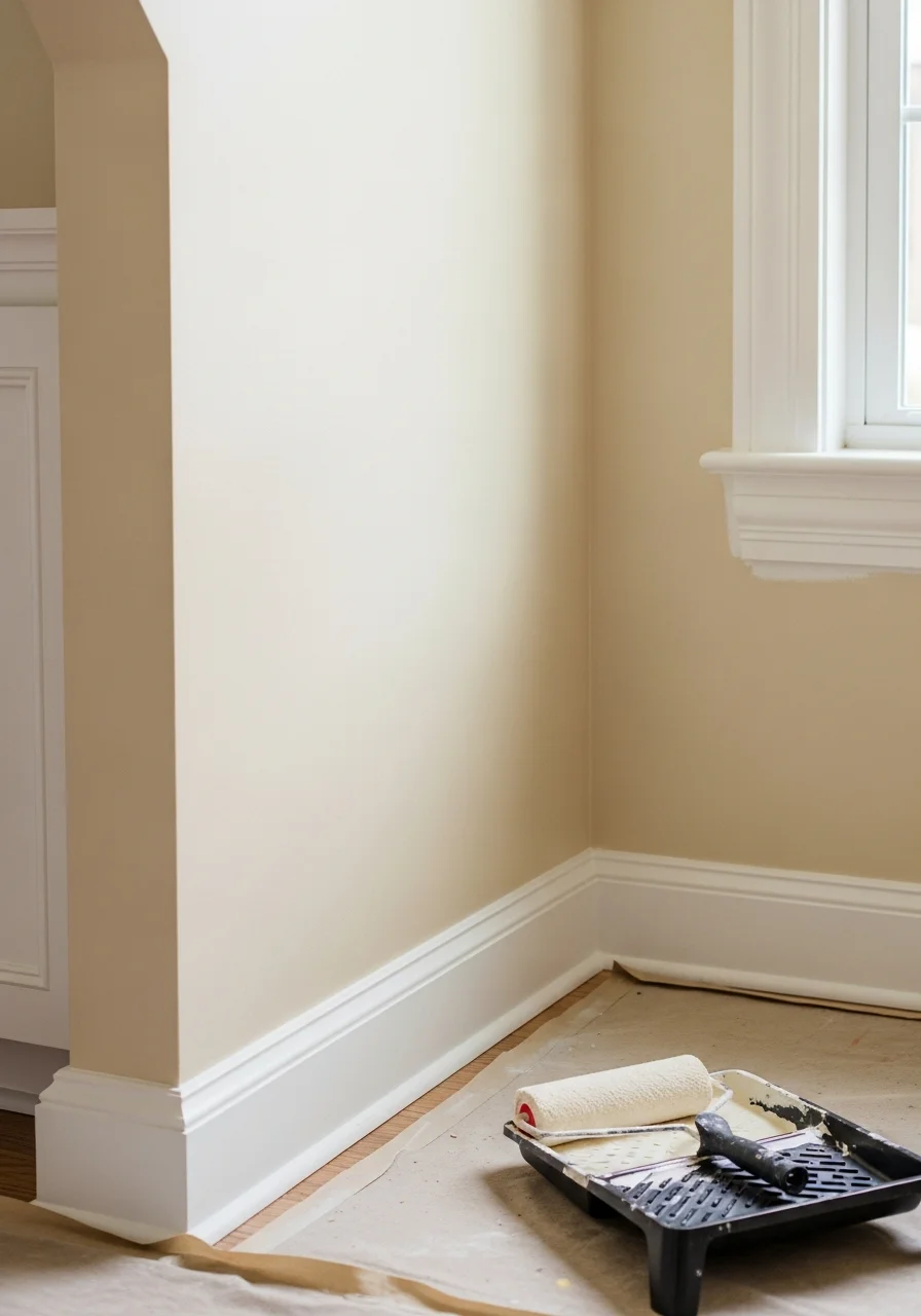 Interior painted room in Rocky River home with fresh wall color and trim work